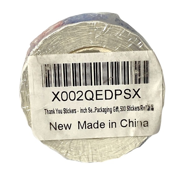 500 Pieces Thank You Stickers Roll Blue 1 Inch Round Sticker Sealed - Picture 2 of 3